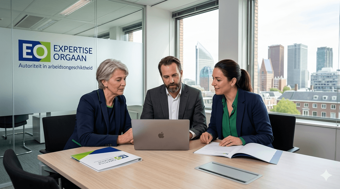Specialisten van Het Expertise Orgaan tijdens een onafhankelijk medisch overleg.